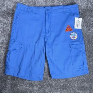 Parish Nation Shorts Men's 38 Blue Cargo Patches Stretch Outdoor Hiking Camping‎